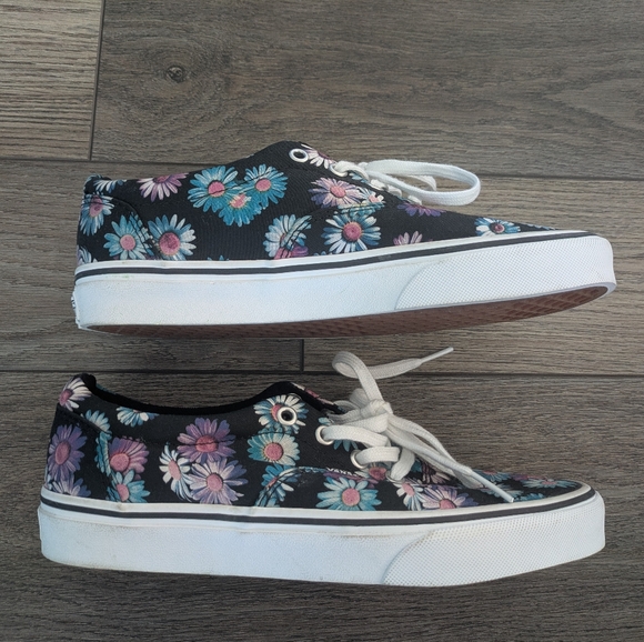 Vans Off the Wall Women's Doheny Lace Up Style Dark Floral Multicolor Black Sz 8 - Picture 3 of 7